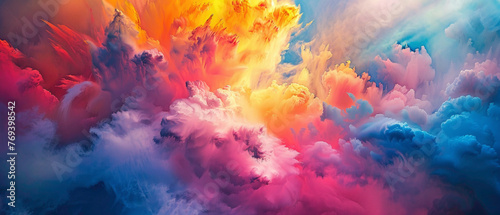 Witness the breathtaking spectacle of colors converging into a splendid gradient, their vibrancy and energy captured with striking realism in high-definition.