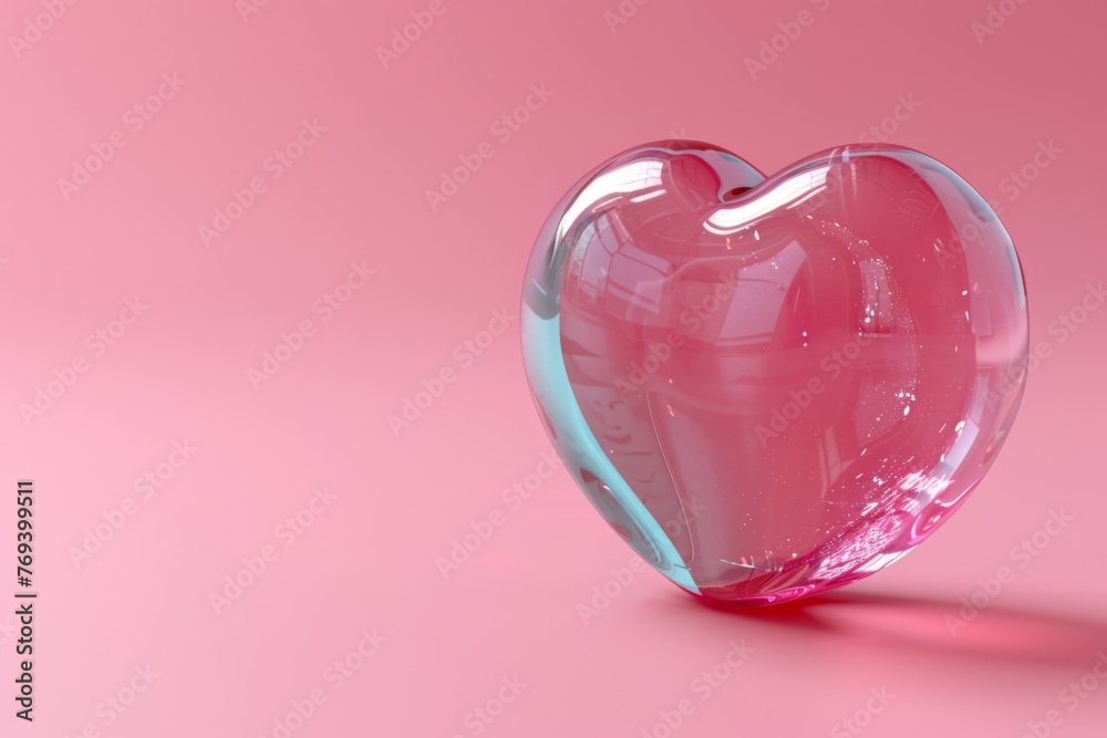 Like notification icon, Social media notification icon with heart symbol on pink background. 3d illustration 