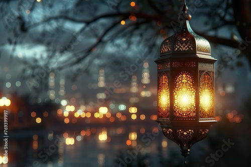 lantern in the city