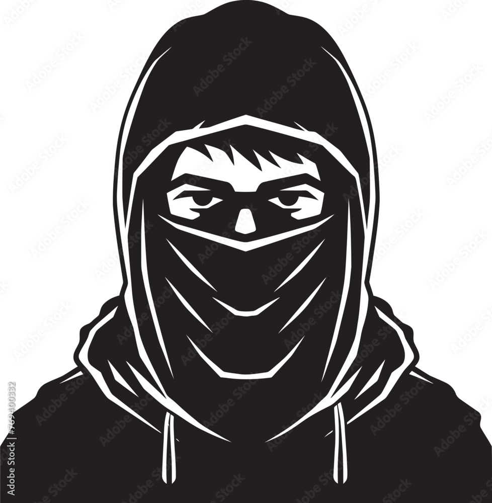 Shadowed Champion Veiled Visage with Vector Logo Mystic Guardian Concealed Identity and Black Icon Shadowed Champion Veiled Visage with Vector Logo Mystic Guardian Concealed Identity and Black Icon