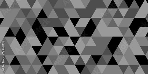 Gray and black polygonal mosaic background. Seamless geometric pattern square shapes low polygon backdrop background.
