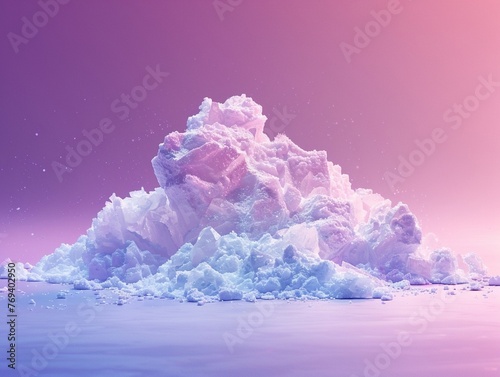 A vivid 3D rendering showcasing a pile of crystalline powder, its structure intricate and shimmering, suggesting the appearance of a synthetic psychedelic drug like mescaline The powder sits elegantly