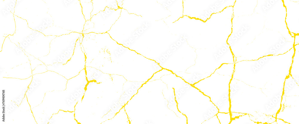 Fototapeta premium Vector gold cracked surface Transparent background.