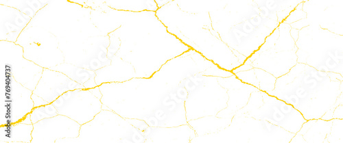 Vector  gold cracked surface Transparent background.