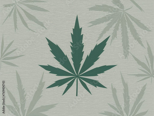 Cannabis marijuana hemp leaf flat icon vector green medicine weed vector herb