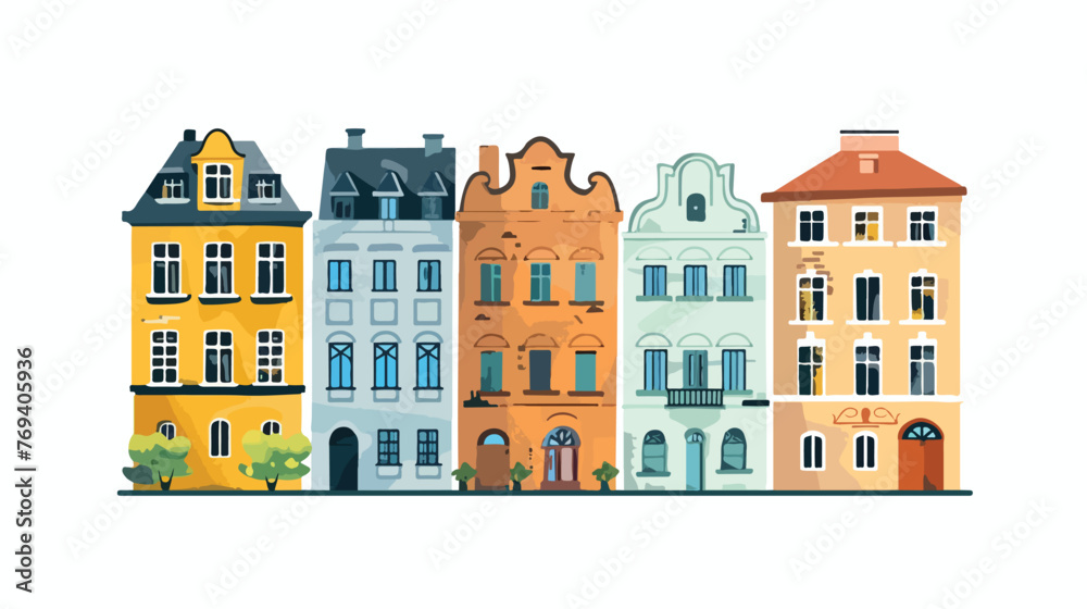 Old buildings icon over white background vector ill