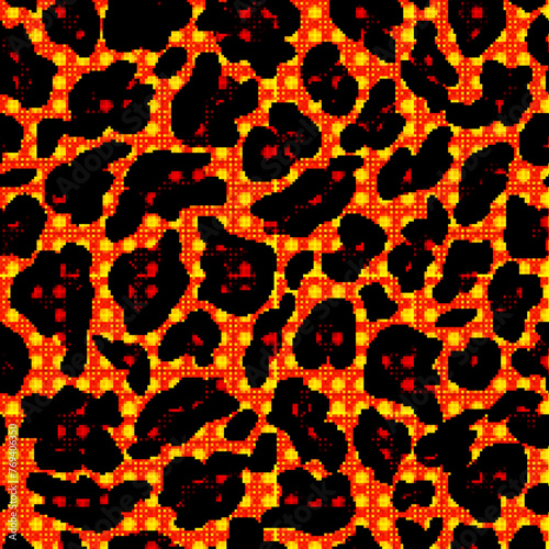 Leopard pattern design funny drawing seamless pattern.