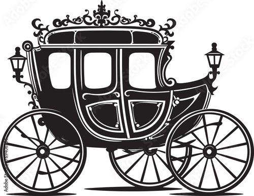 Elegant Love Transport Iconic Logo in Black for Wedding Grace Royal Carriage Elegance Majestic Emblematic Symbol in Black