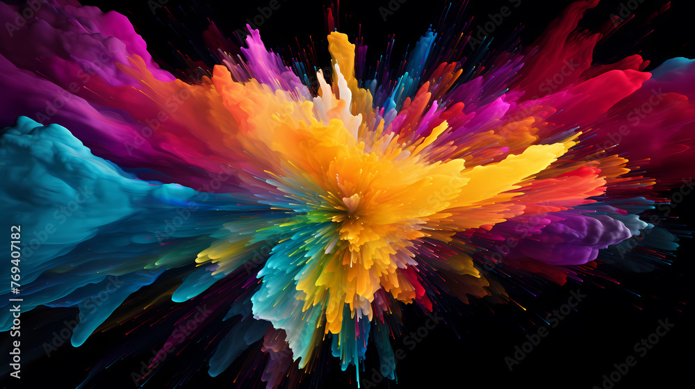 Obraz premium Abstract colorful paint splash, fantasy art