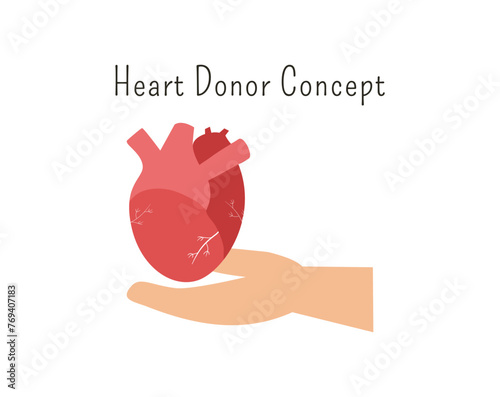 Human organ donation for transplantation concept with hand, suitable for medical banner, infographics and education. Heart donor concept. organ donation concept. 