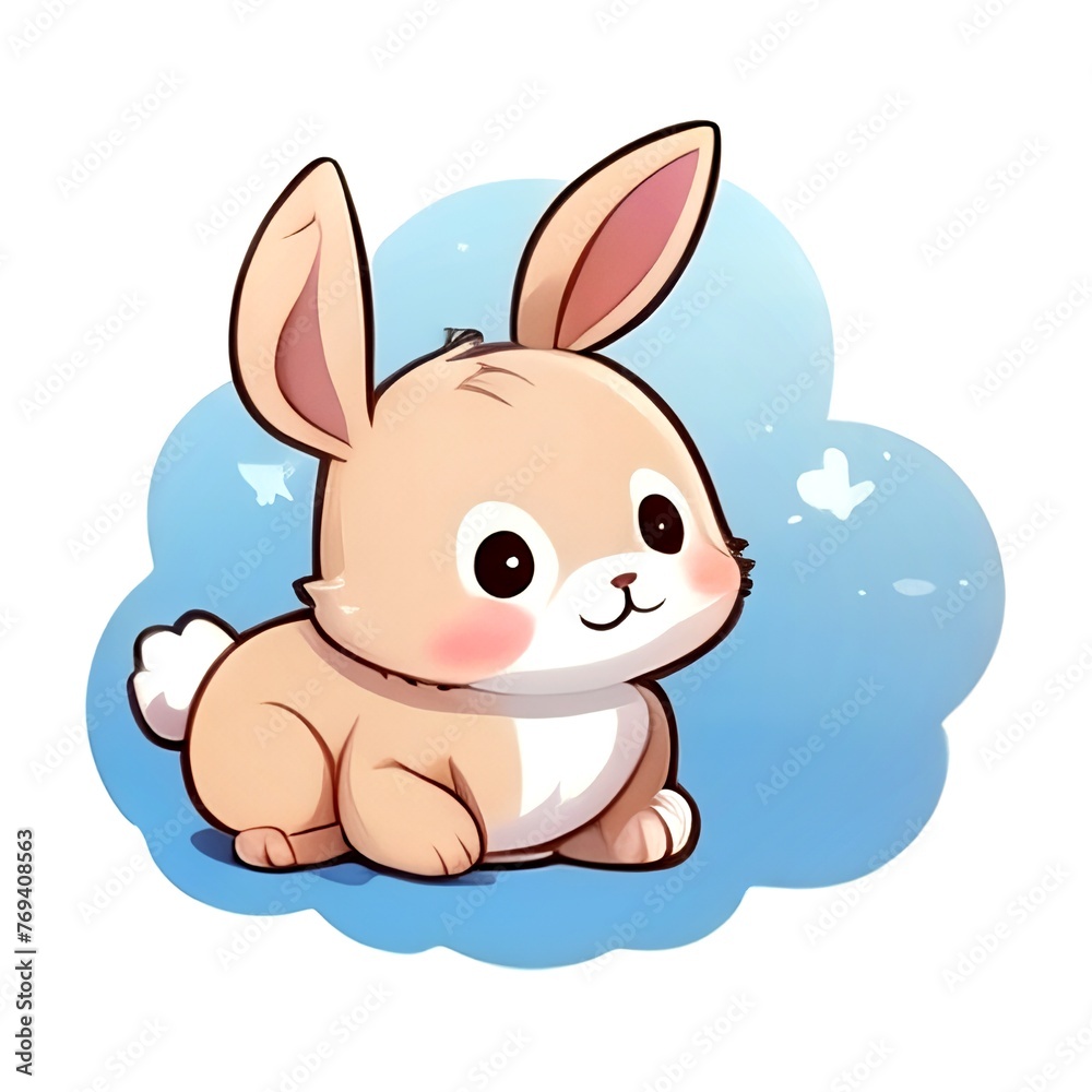 Cute cartoon bunny. Cartoon characters rabbits. Cute Kawaii bunnies. AI generated Cute cartoon bunny. Cartoon characters rabbits. Cute Kawaii bunnies. AI generated