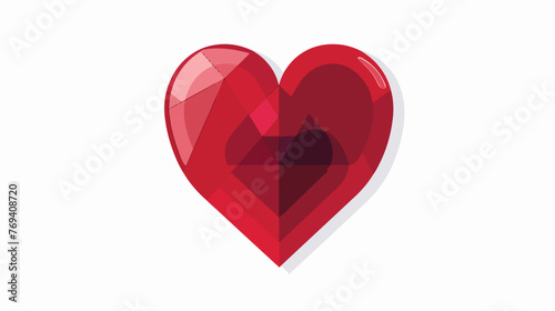 Heart icon image Flat vector isolated on white background