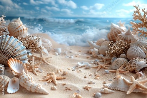 seashells on the beach © Ahmad