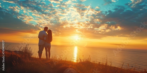 Close up of a of a beautiful couple expressing their feelings concept with couple in love summer