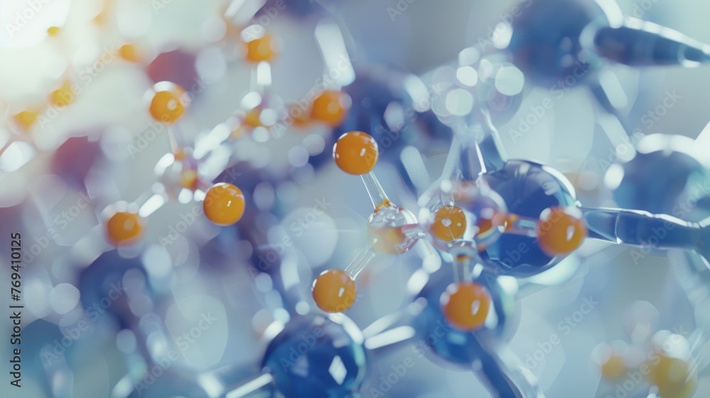 Exploring new frontiers in pharmacology, close-up on molecular compounds, cutting-edge lab, copy space Exploring new frontiers in pharmacology, close-up on molecular compounds, cutting-edge lab, copy space