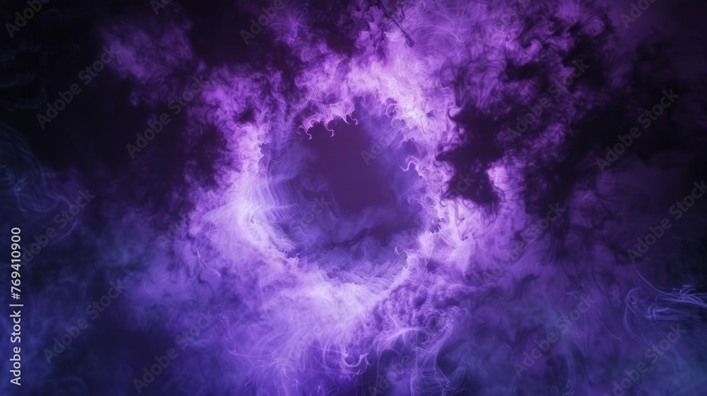 Dynamic smoke burst with eerie purple glow: perfect halloween atmosphere