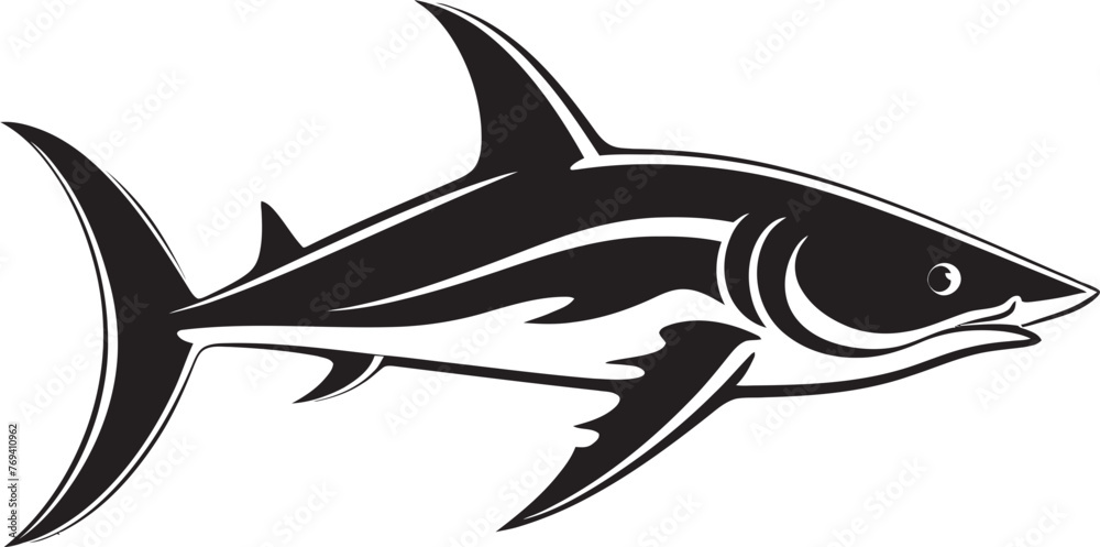 Sleek Sovereignty Thresher Shark Black Vector Design Majestic Hunter Thresher Shark with Black Icon Sleek Sovereignty Thresher Shark Black Vector Design Majestic Hunter Thresher Shark with Black Icon