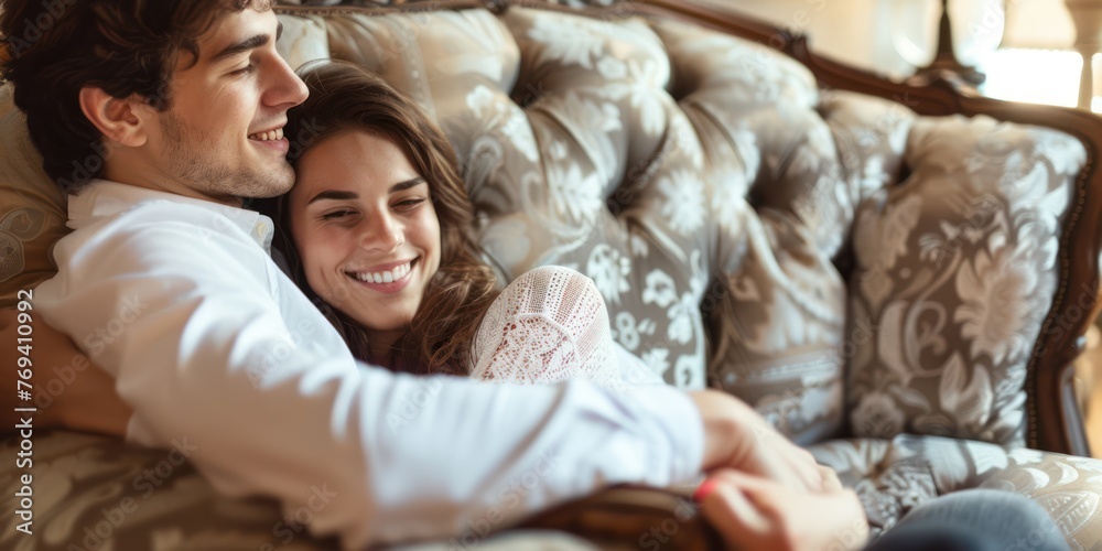 Close up of a of a beautiful couple expressing their feelings concept with couple in love couch Close up of a of a beautiful couple expressing their feelings concept with couple in love couch