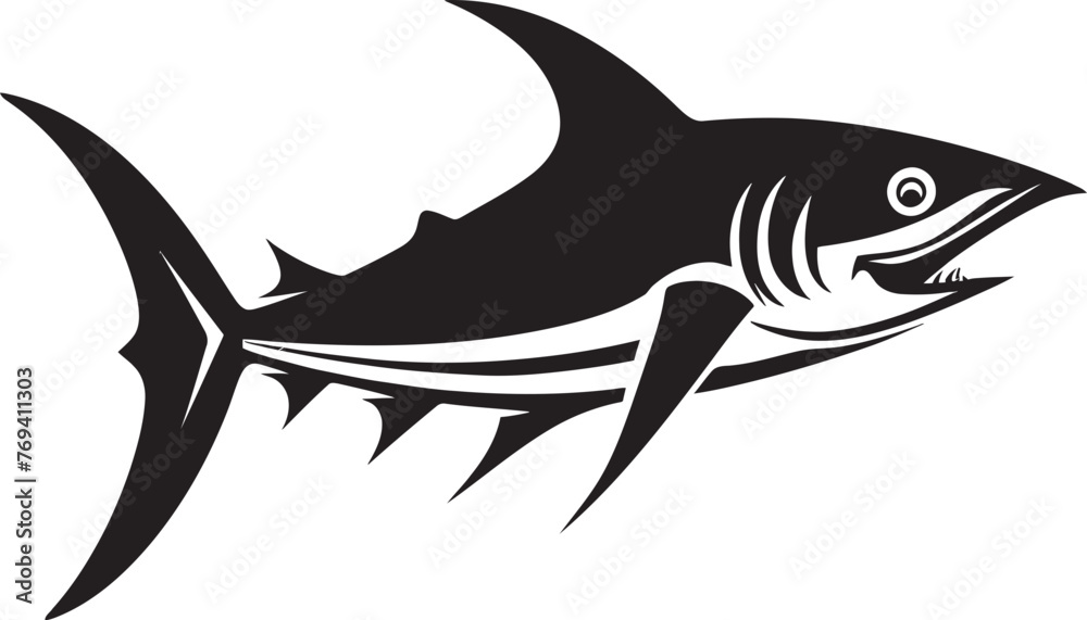Silent Majesty Thresher Shark Black Vector Design Timeless Predator Thresher Shark with Black Icon Silent Majesty Thresher Shark Black Vector Design Timeless Predator Thresher Shark with Black Icon