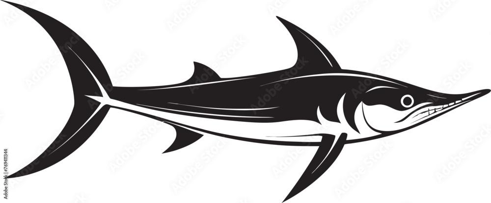 Oceanic Sovereignty Thresher Shark Emblem in Black Sleek Hunter Thresher Shark with Iconic Black Logo Oceanic Sovereignty Thresher Shark Emblem in Black Sleek Hunter Thresher Shark with Iconic Black Logo