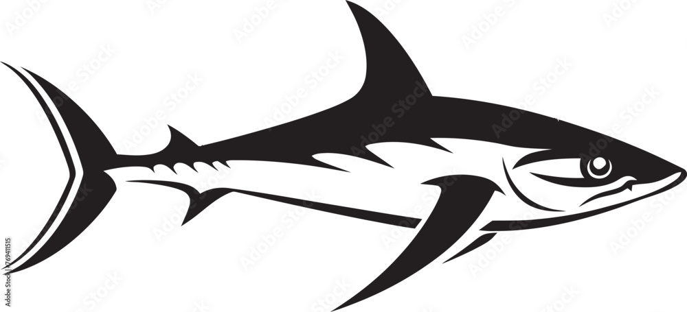 Oceanic Majesty Thresher Shark Black Vector Icon Stealthy Hunter Thresher Shark with Iconic Black Logo Oceanic Majesty Thresher Shark Black Vector Icon Stealthy Hunter Thresher Shark with Iconic Black Logo