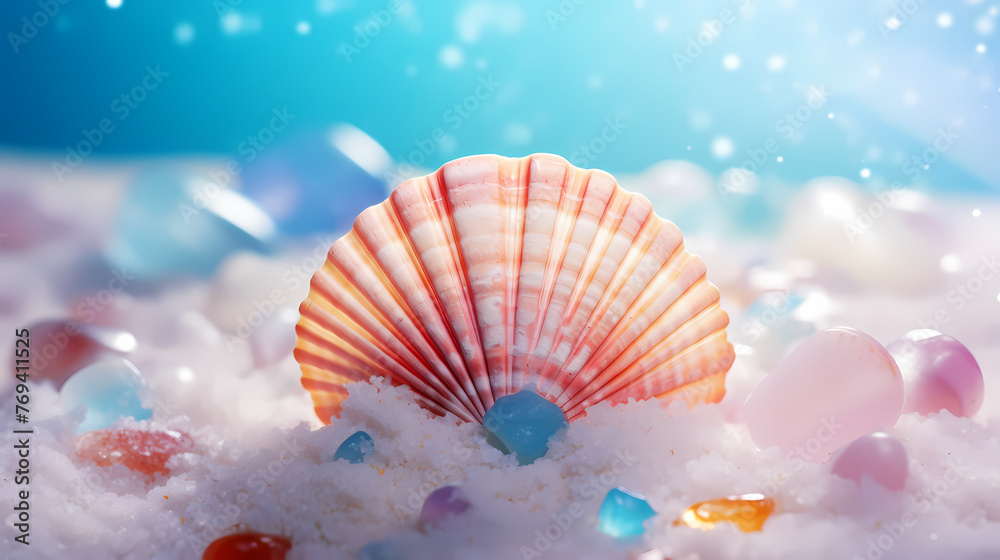 Fototapeta premium Close-up of conch shell on beach