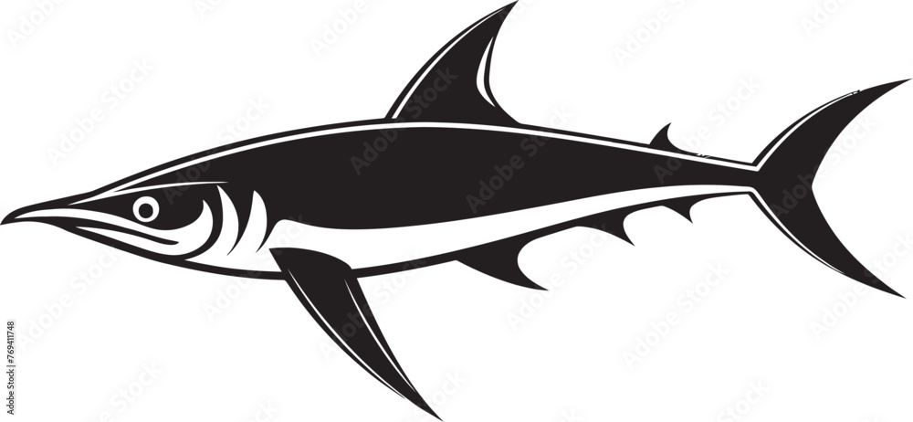 Oceanic Guardian Thresher Shark with Black Icon Elegant Hunter Thresher Shark Black Vector Logo Oceanic Guardian Thresher Shark with Black Icon Elegant Hunter Thresher Shark Black Vector Logo