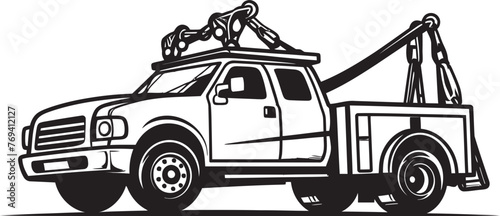 Urban Rescuers Tow Truck featuring Bold Black Emblem Highway Heroes Tow Truck with Striking Black Icon