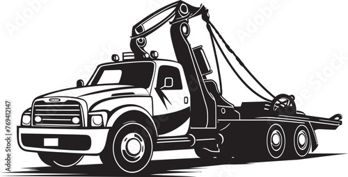 City Lifelines Black Vector Design on Tow Truck Swift Support Tow Truck with Sleek Black Logo
