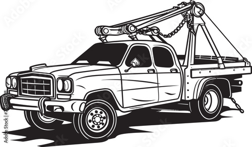 City Rescuer Tow Truck featuring Iconic Black Emblem Emergency Evacuator Black Logo on Tow Truck