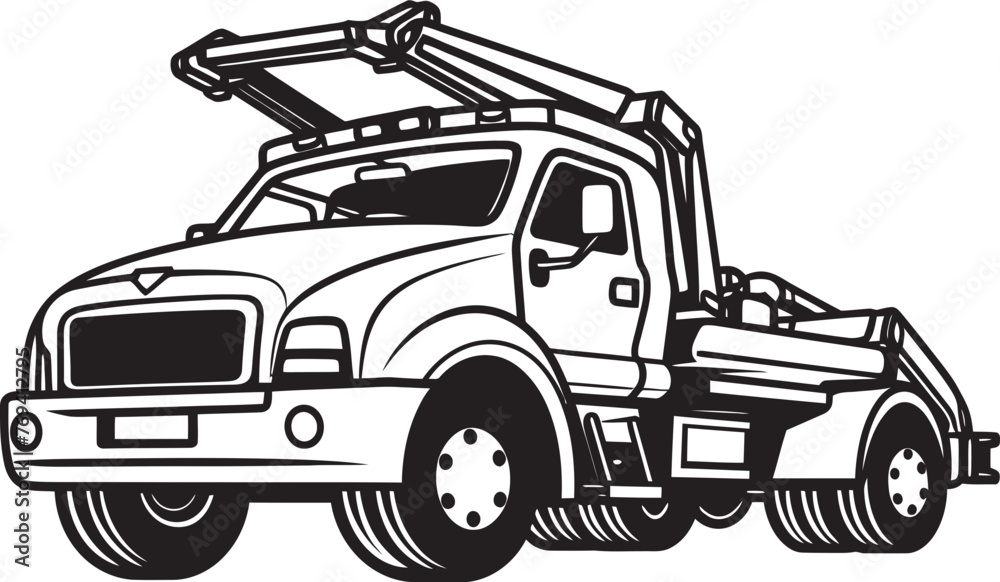 Emergency Relief Tow Truck featuring Black Emblem Highway Helper Black Logo Design on Tow Truck Emergency Relief Tow Truck featuring Black Emblem Highway Helper Black Logo Design on Tow Truck