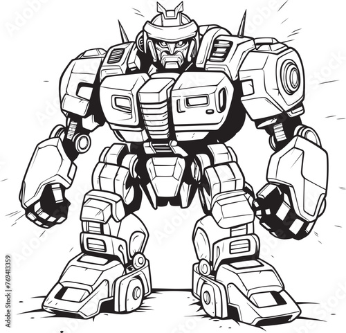 Wallpaper Mural Cybernetic Fusion Black Logo Design on Transforming Robot Mechanical Mastery Transforming Weapon with Sleek Black Emblem Torontodigital.ca