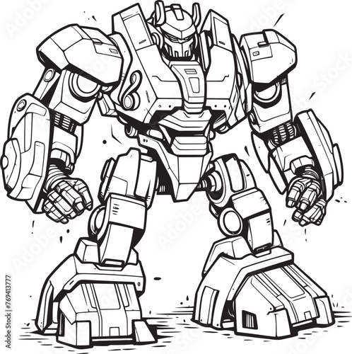 Wallpaper Mural Robotic Renegade Black Vector Logo on Transforming Robot Armament Apex Transforming Weapon with Bold Black Design Torontodigital.ca