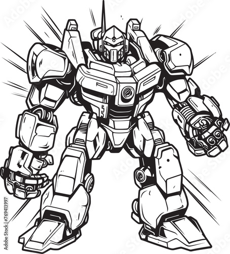 Wallpaper Mural Robotic Revolution Transforming Weapon with Black Design Cybernetic Fusion Robot Morphing into Vector Icon Torontodigital.ca