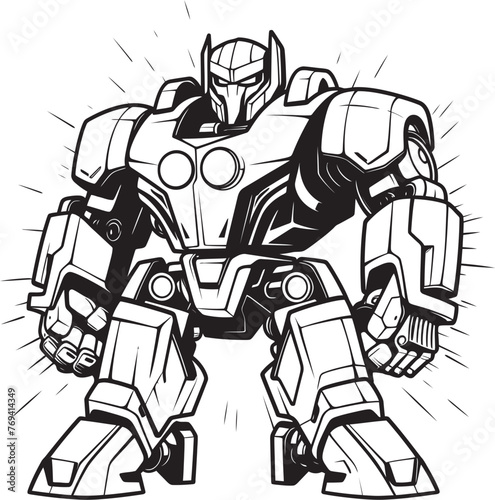 Wallpaper Mural Robotic Revolution Transforming Weapon with Black Design Cybernetic Fusion Robot Morphing into Vector Icon Torontodigital.ca