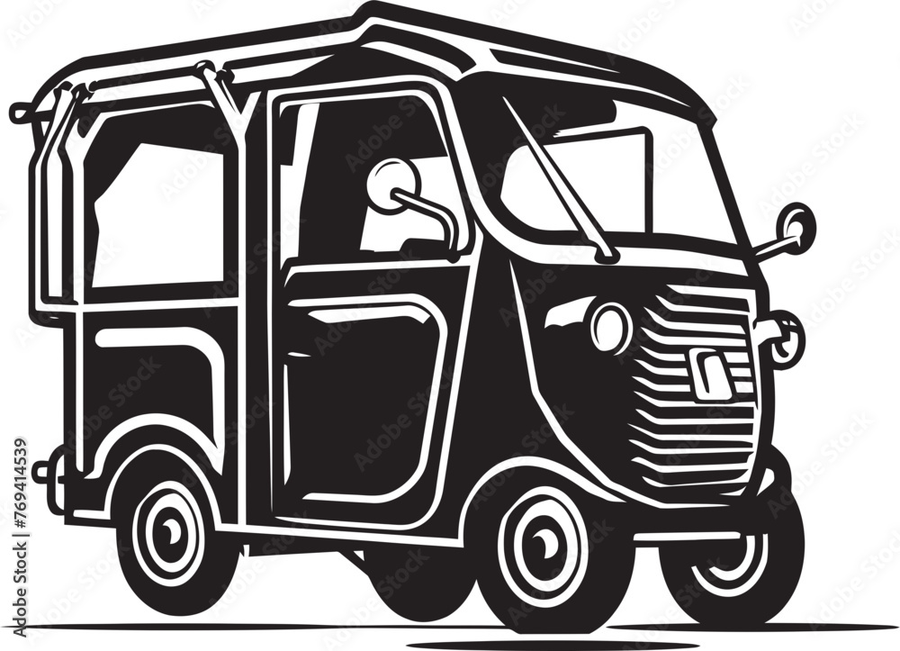 Urban Cruiser Black Vector Logo on Tuk Tuk Rickshaw City Navigator Tuk Tuk Rickshaw with Bold Black Design Urban Cruiser Black Vector Logo on Tuk Tuk Rickshaw City Navigator Tuk Tuk Rickshaw with Bold Black Design