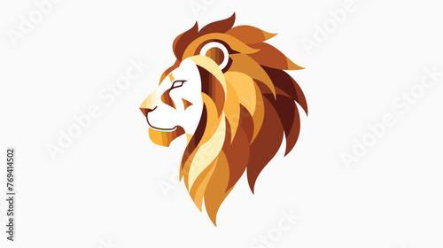 Lion head vector logo design abstract lion logo Flat