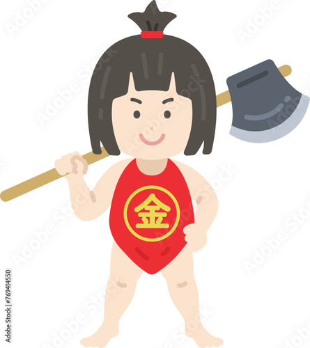 まさかりかついだ、金太郎のイラスト