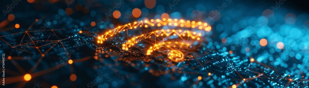 Obraz premium Technology Background: Wireless network and connection abstract data background with wifi symbol