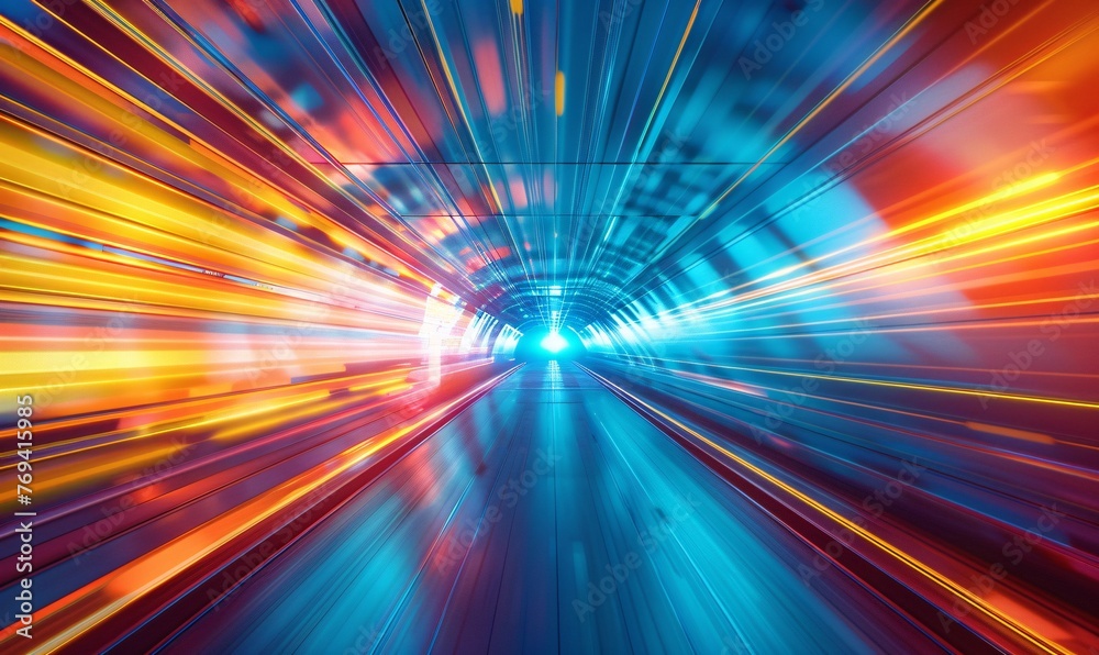 Neon Tunnel A Colorful Escape Through Time Generative AI Neon Tunnel A Colorful Escape Through Time Generative AI