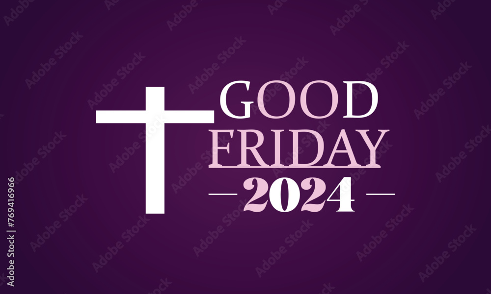 Good Friday 2024 beautiful text illustration design Stock Vector
