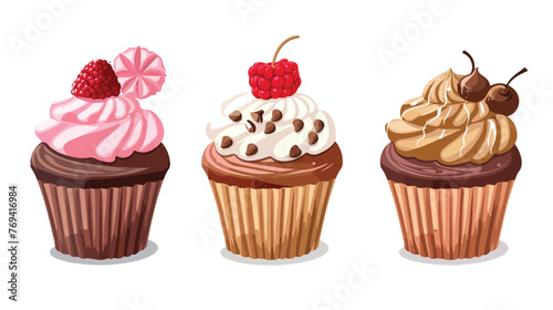 Muffin - cupcake illustration vector dessert