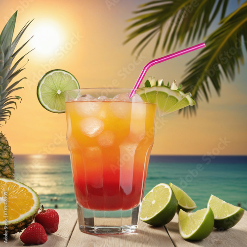 tropical cocktail with 