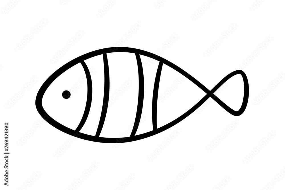 Doodle fish icon. Hand drawn sea fish. Children sketch drawing. Simple line art. Vector illustration isolated on white background. Doodle fish icon. Hand drawn sea fish. Children sketch drawing. Simple line art. Vector illustration isolated on white background.