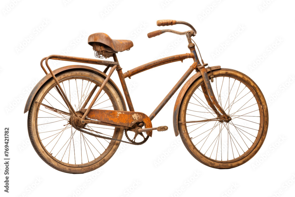 Vintage Bicycle Elegance. On a White or Clear Surface PNG Transparent Background.