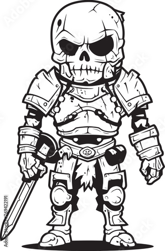 Undead Valor Zombie Knight Soldier Black Vector Emblem Dark Guardian Zombie Knight Soldier Black Logo Icon