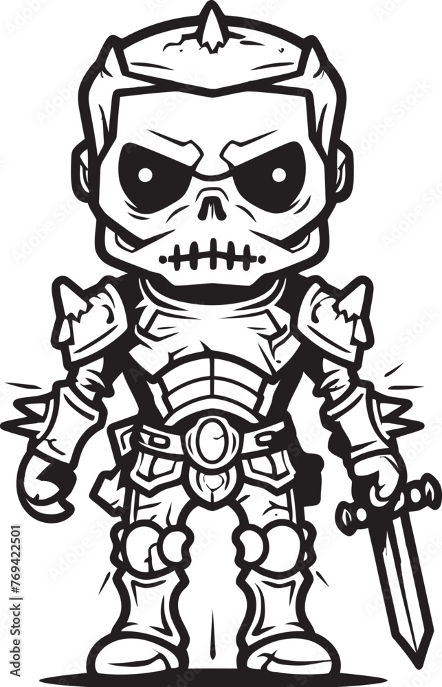 Phantom Guardian Zombie Knight Soldier Black Vector Emblem Soulless Defender Zombie Knight Soldier Black Logo Icon