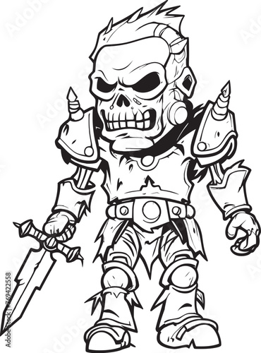 Undying Warden Zombie Knight Soldier Black Emblem Icon Graveyard Guardian Zombie Knight Soldier Black Logo Design