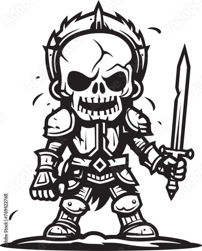 Shadowed Sentinel Zombie Knight Soldier Black Emblem Logo Undead Knight Zombie Knight Soldier Black Icon Design