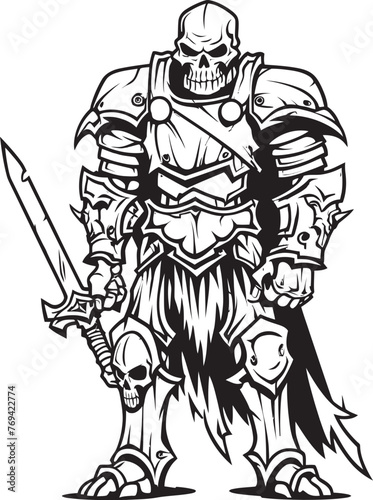 Cursed Crusader Zombie Knight Soldier Black Icon Design Necrotic Sentinel Zombie Knight Soldier Black Vector Emblem